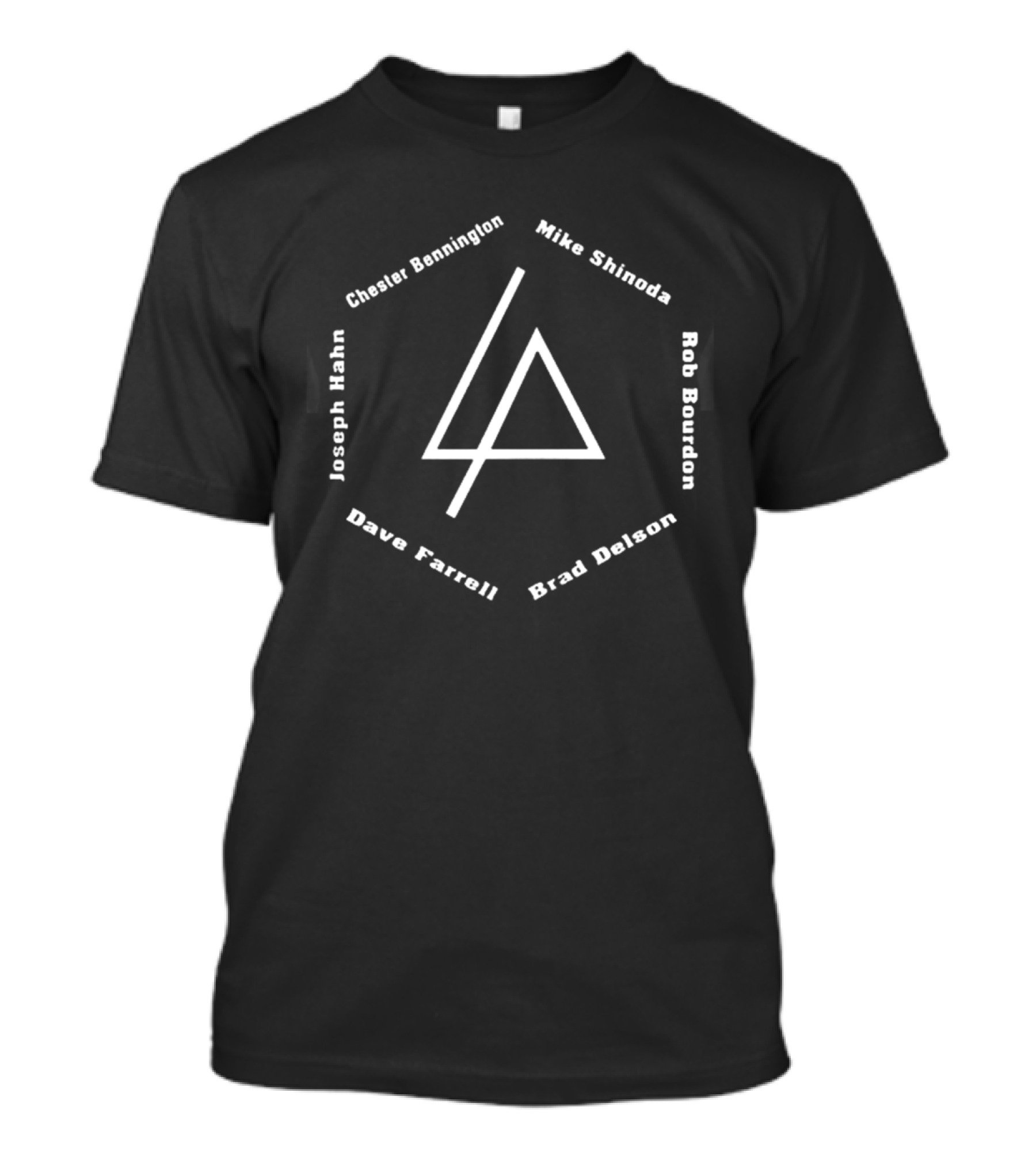 Linkin Park Symbol With Band Member Names Chester Bennington Mike Shinoda Brad Delson Rob Bourdon Dave Farrell Joseph Hahn T-Shirt