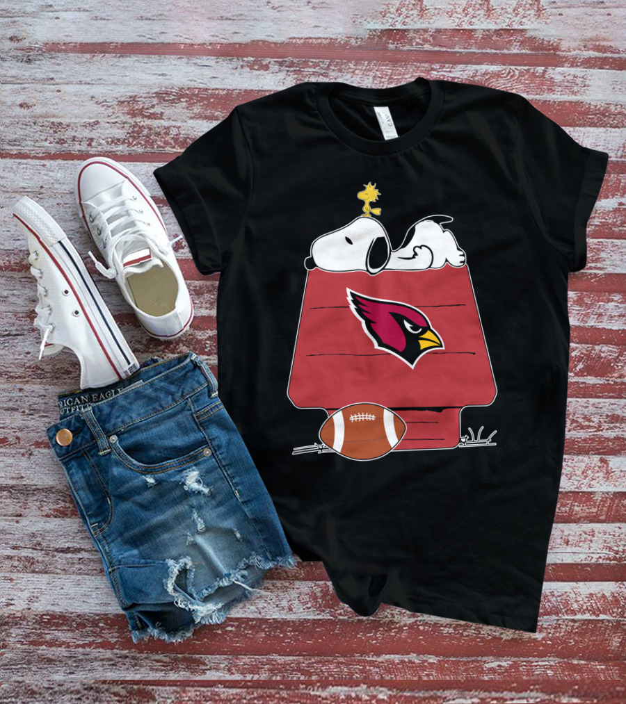 Arizona Cardinals Snoopy Woodstock Football House T-Shirt