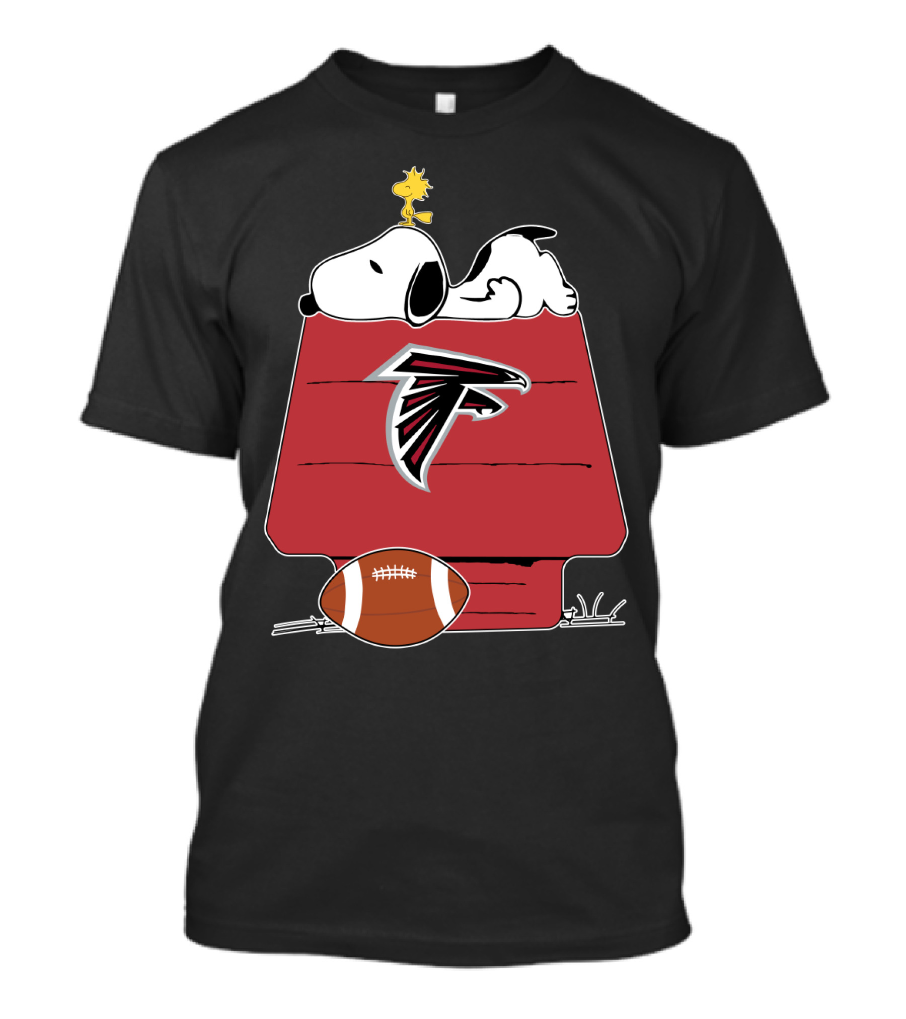 Snoopy And Woodstock On Atlanta Falcons Doghouse With Football T-Shirt