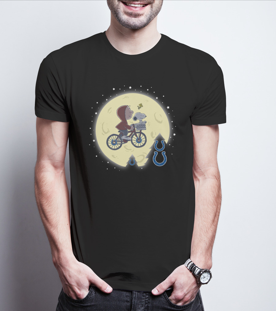 Halloween Indianapolis Colts Snoopy Et Moon Bicycle T-Shirt