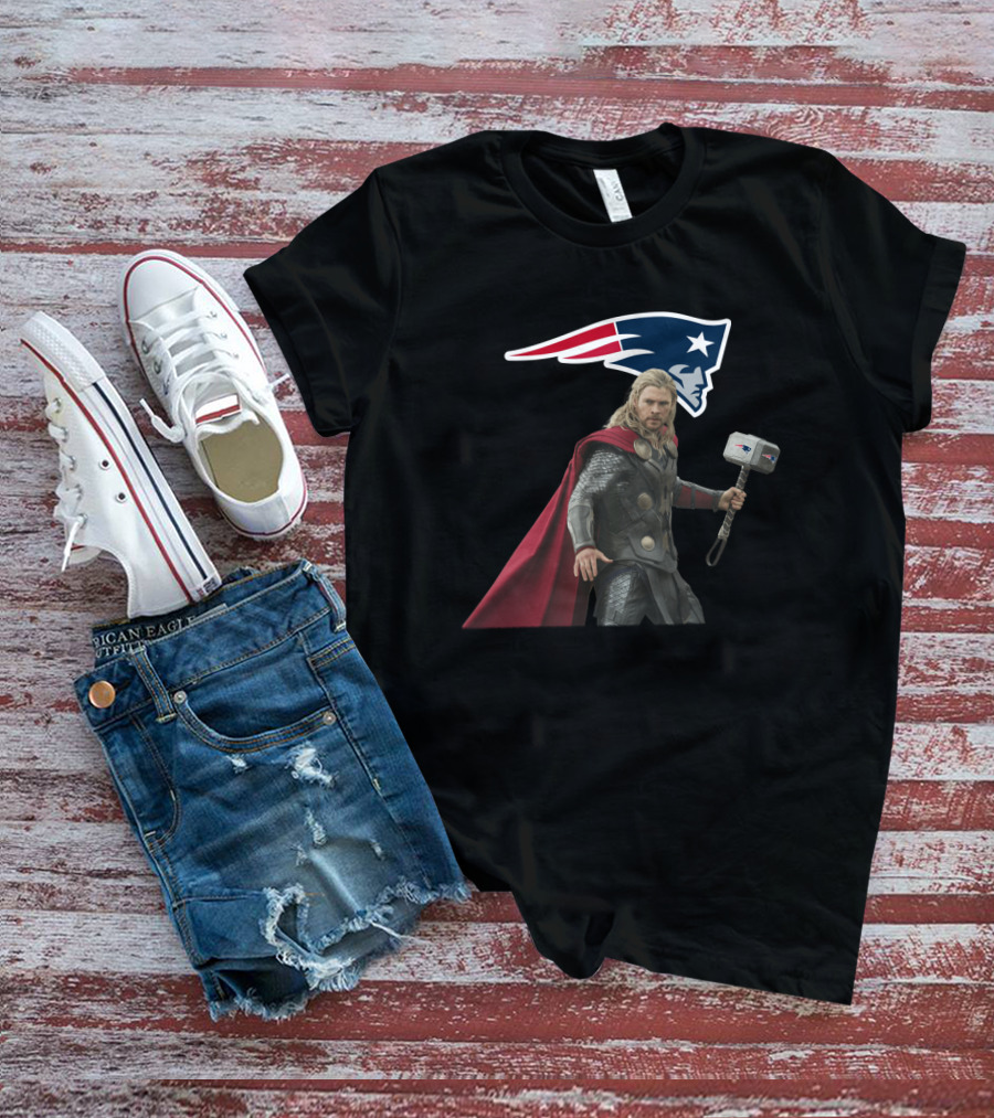 Patriots Thor Crossover Mjolnir Nfl Tribute T-Shirt