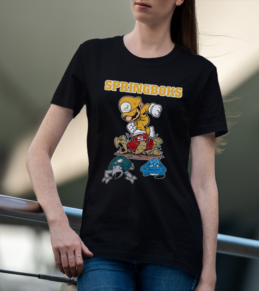 Springboks Jumping Character Over Enemies T-Shirt