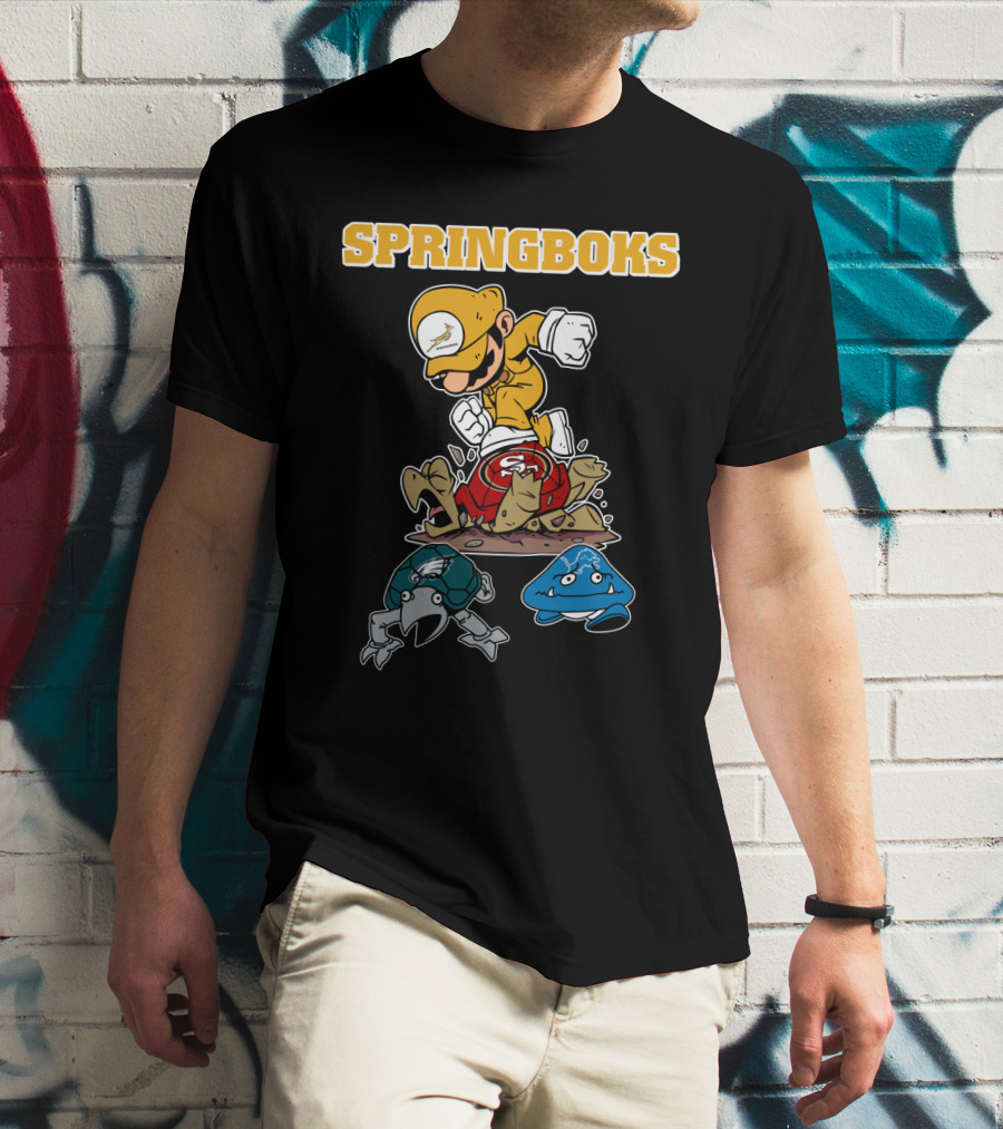 Springboks Jumping Character Over Enemies T-Shirt