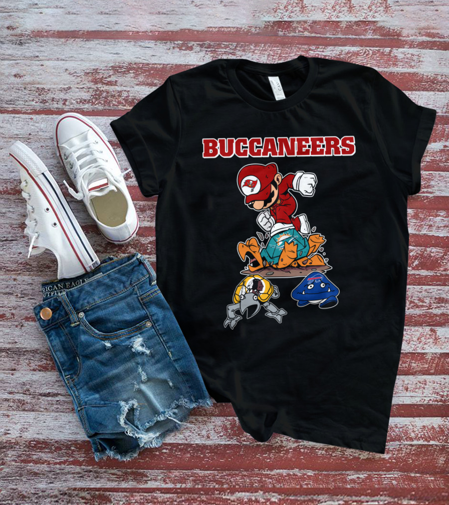 Buccaneers Mario Parody Jumping On Rivals T-Shirt