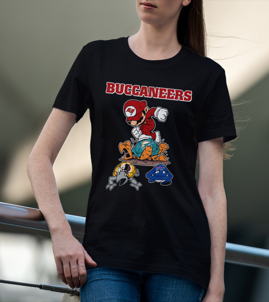Buccaneers Mario Parody Jumping On Rivals T-Shirt