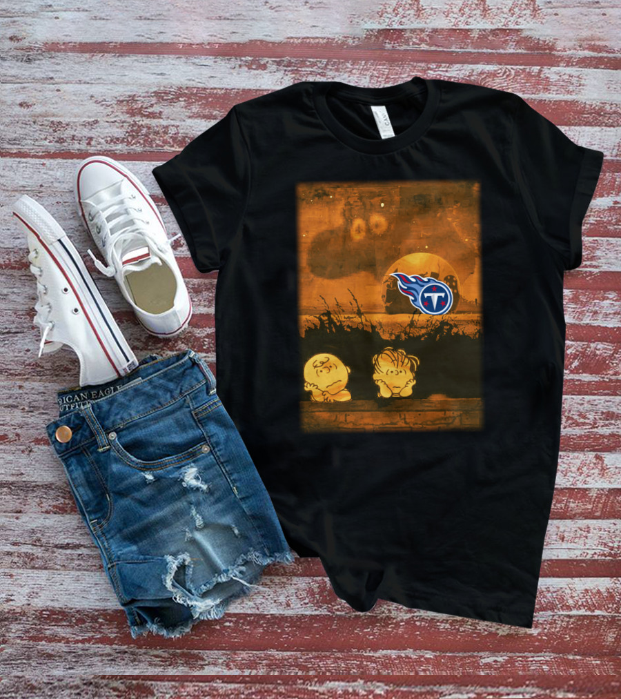 Halloween Tennessee Titans Peanuts Crossover Pumpkin Patch Scene T-Shirt