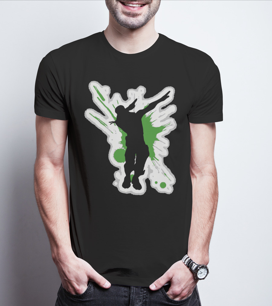 Silhouette Dab With Dynamic Green Splash - Dane Dab T-Shirt