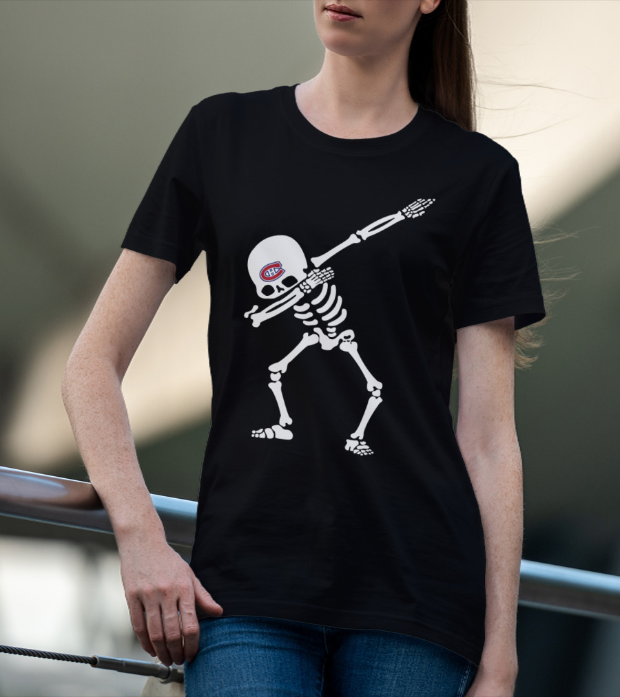 Canadiens Skeleton Dabbing With Team T-Shirt