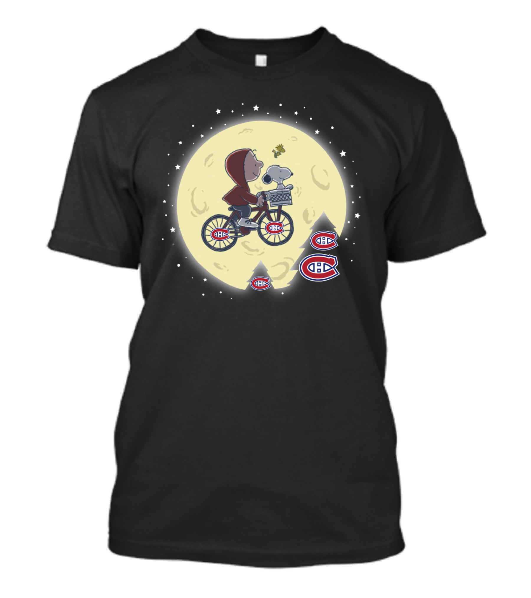 Halloween Canadiens E.t. Moon Peanuts Crossover T-Shirt