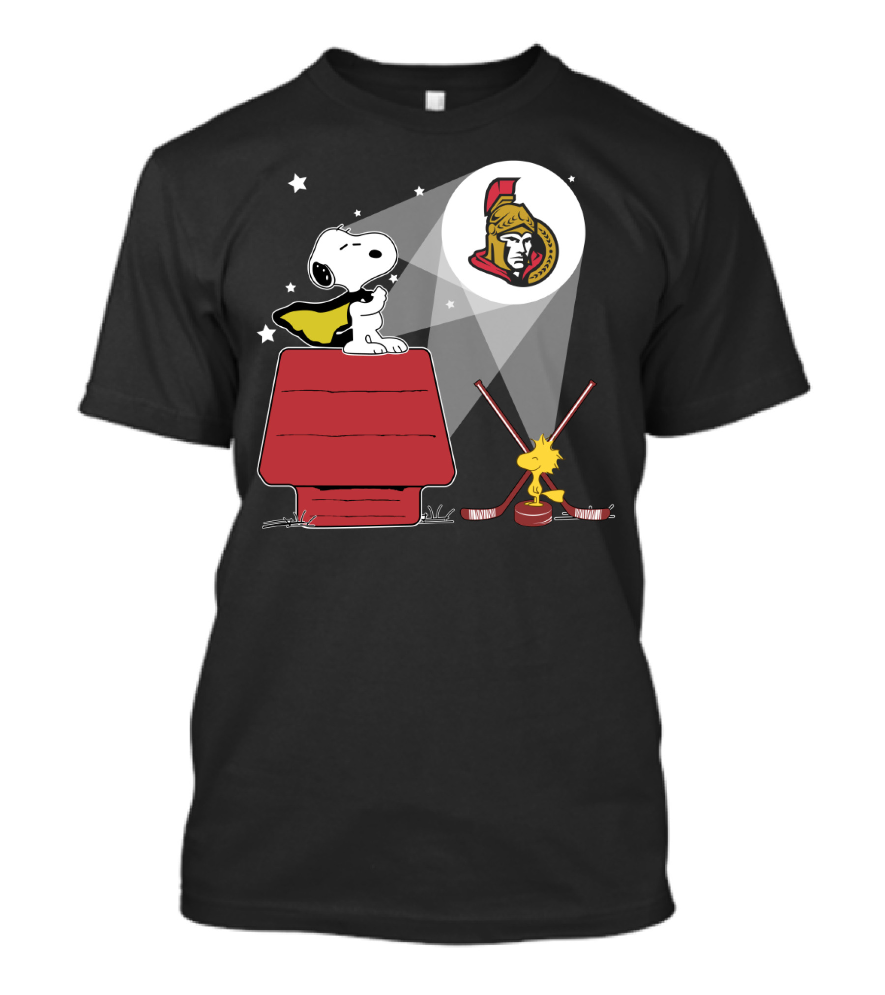 Snoopy And Woodstock Ottawa Senators Nhl Hockey Fan Tribute T-Shirt