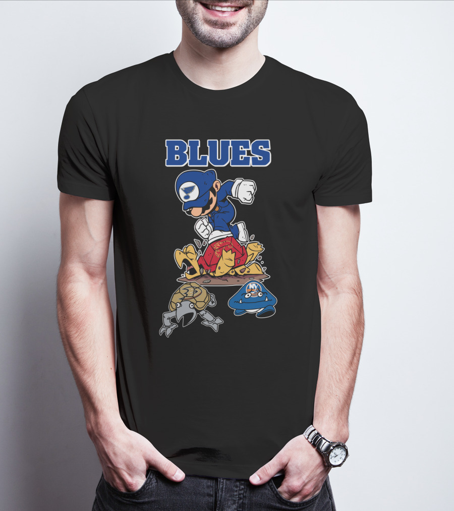 Blues St. Louis Hockey Style Parody With Video Game Character T-Shirt