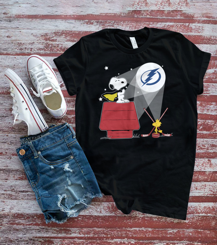 Tampa Bay Lightning Snoopy Woodstock Nhl Peanuts Crossover T-Shirt