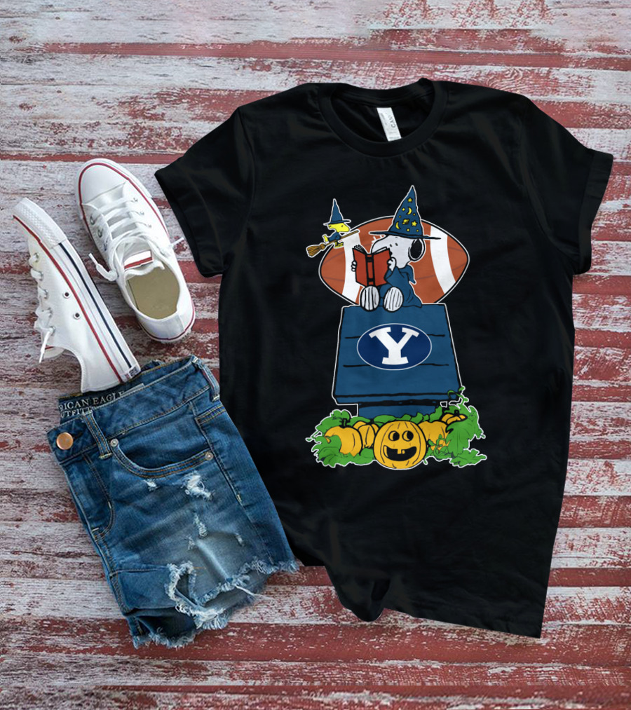Halloween Snoopy And Woodstock Byu Football Pumpkin Patch T-Shirt