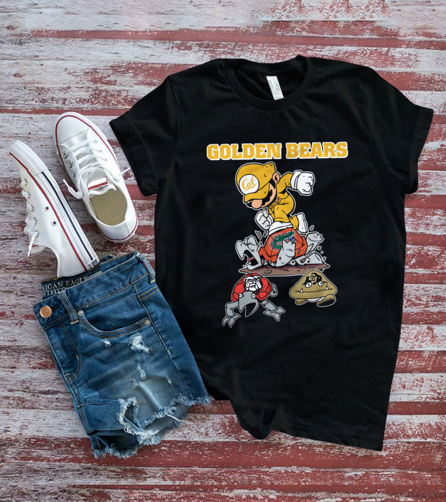 Golden Bears Cal Football Character With Mario Style T-Shirt