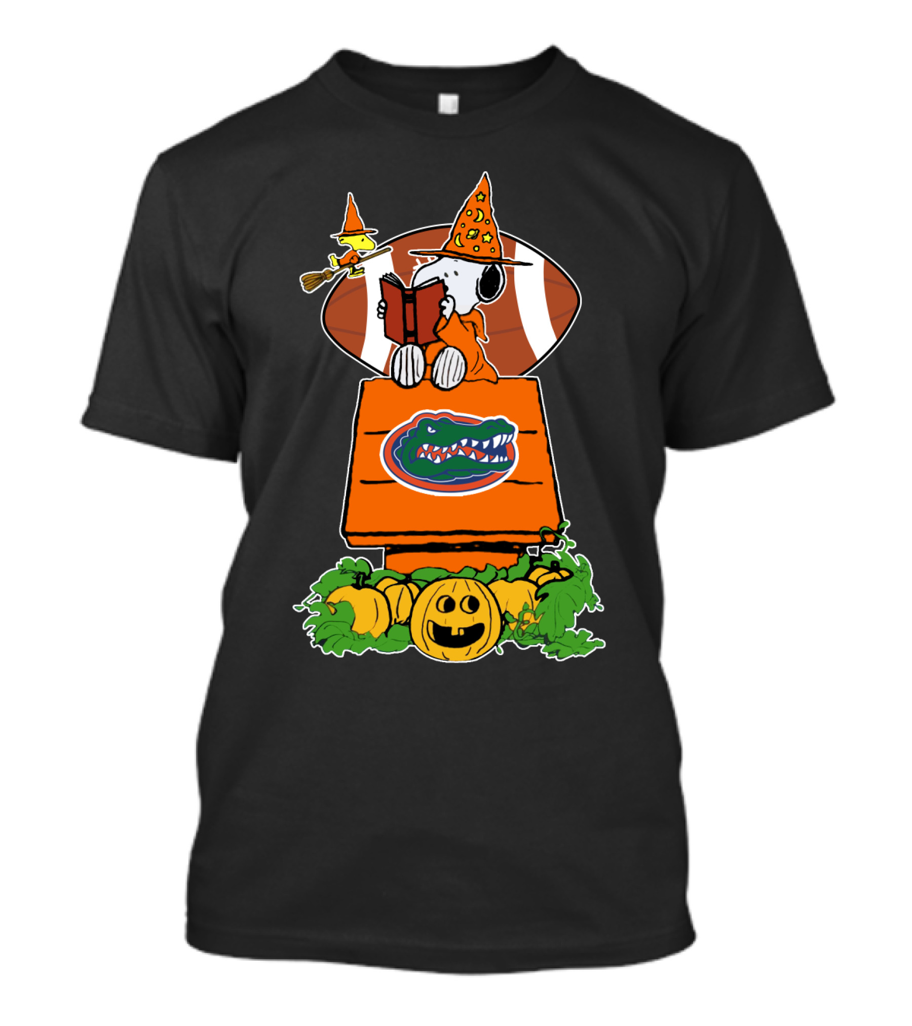 Florida Gators Halloween Football Peanuts Snoopy Woodstock Pumpkins T-Shirt