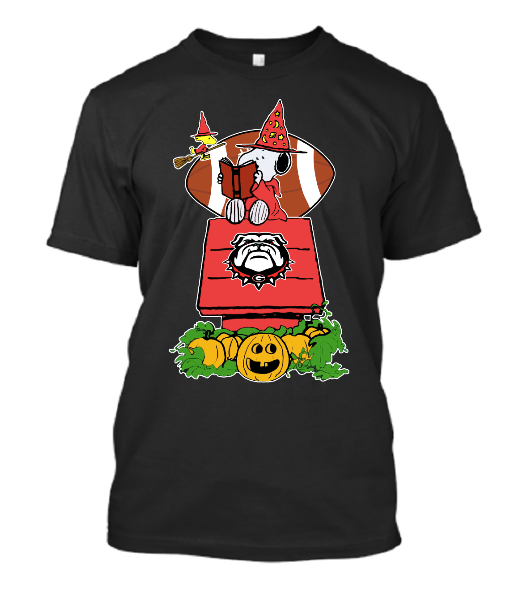 Halloween Georgia Bulldogs Football Peanuts Snoopy Jack-O'-Lantern T-Shirt