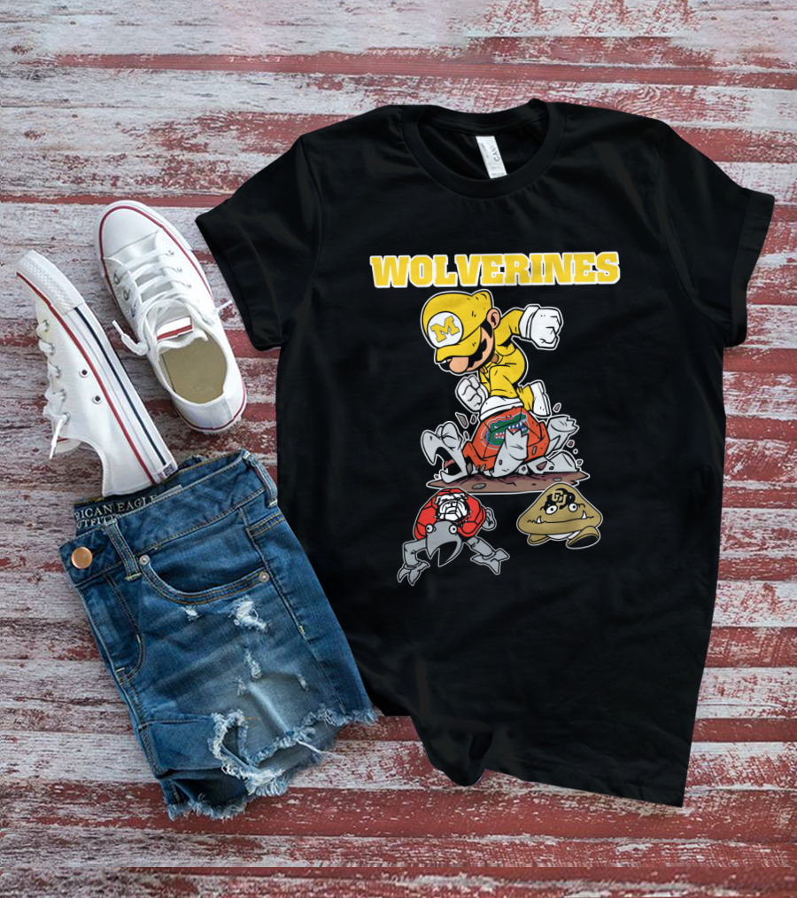 Wolverines Michigan Football Parody With M Character And Opponents T-Shirt