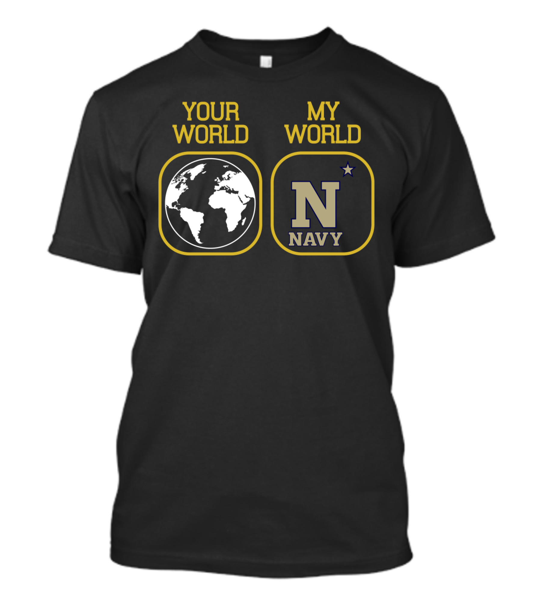 Your World My World Navy Football T-Shirt