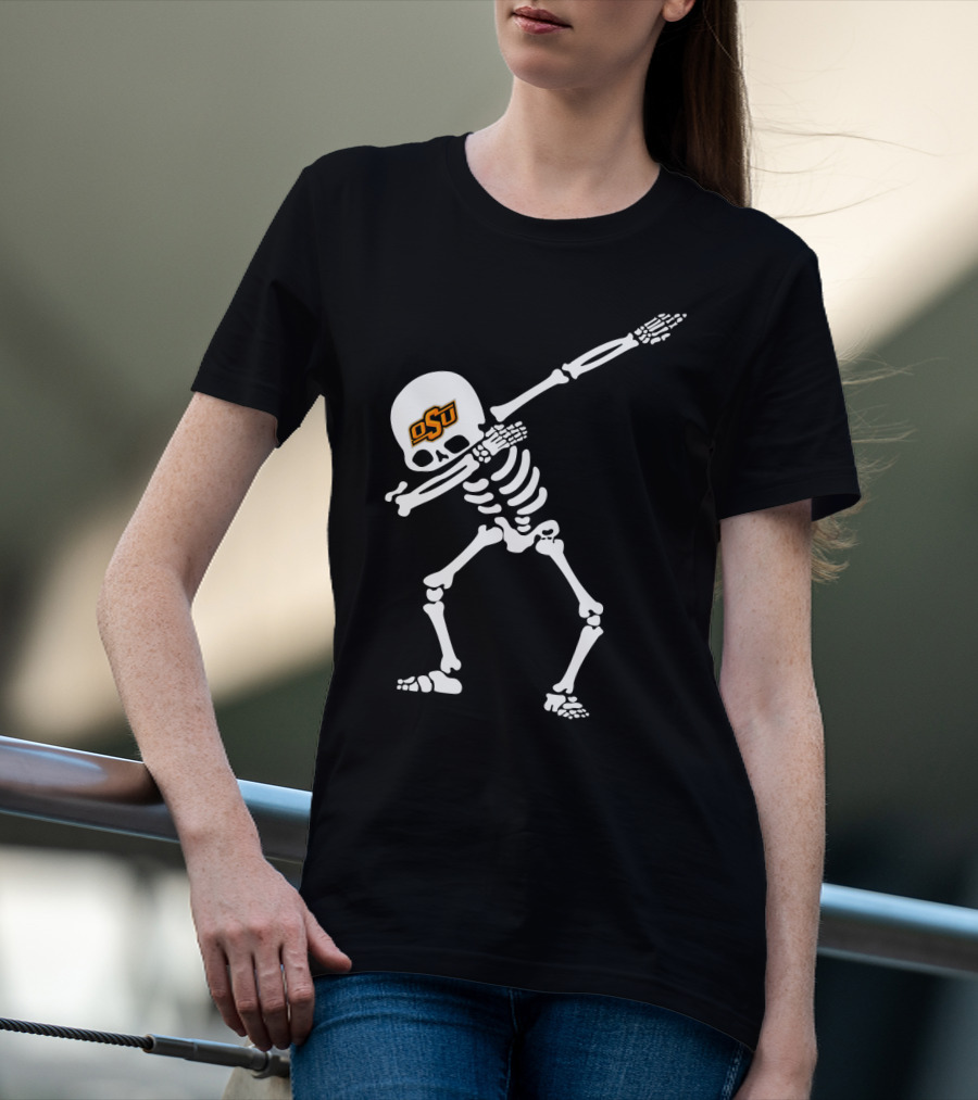 Oklahoma State Football Osu Skeleton Dabbing T-Shirt