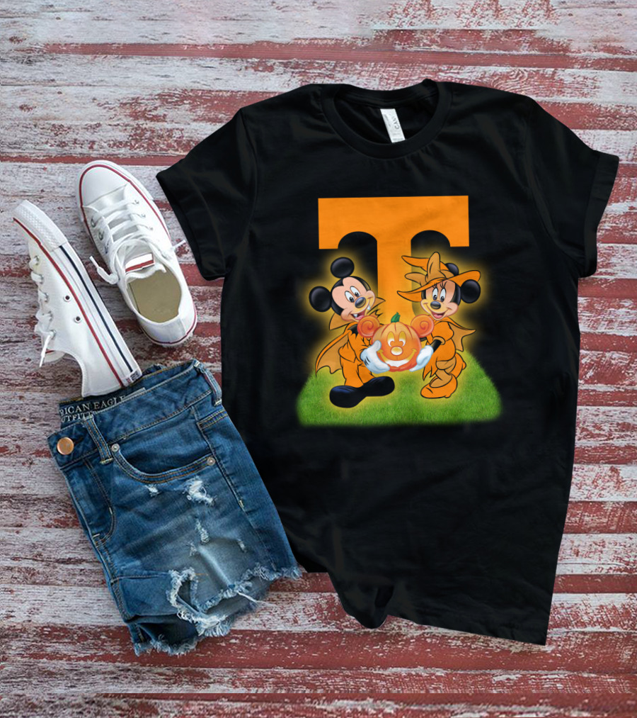 Tennessee Volunteers Halloween Mickey And Minnie Football T-Shirt