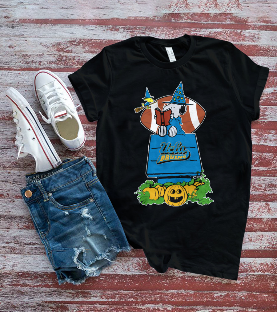 Halloween Ucla Bruins Football Peanuts Snoopy Witch Hat Pumpkins T-Shirt