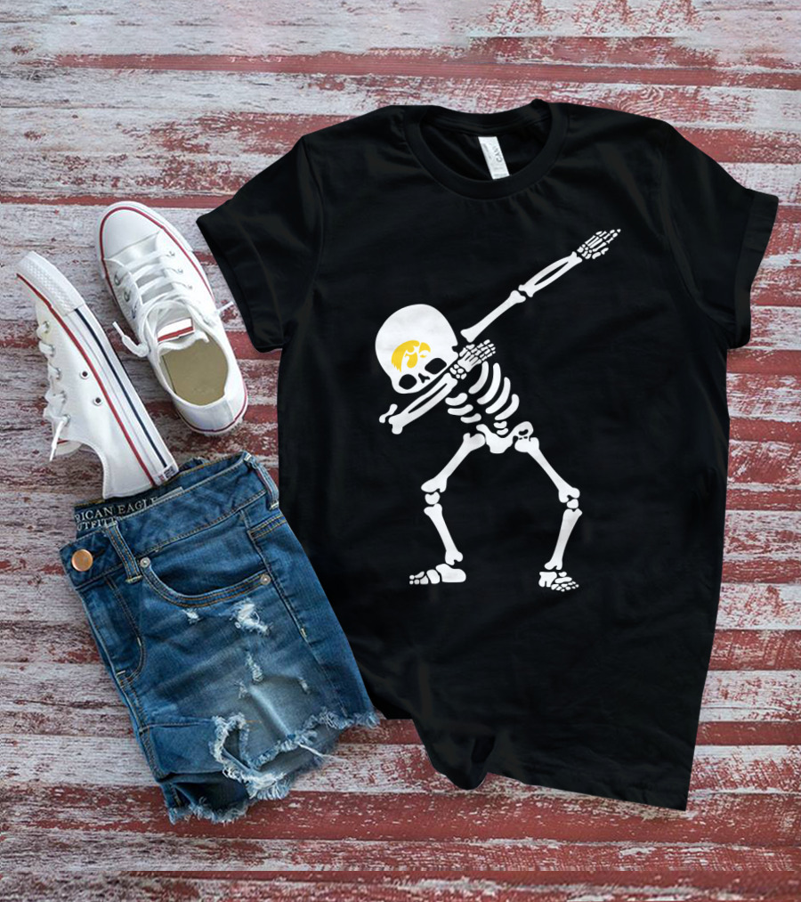 Skeleton Dabbing University Of Iowa Football Hawkeyes T-Shirt