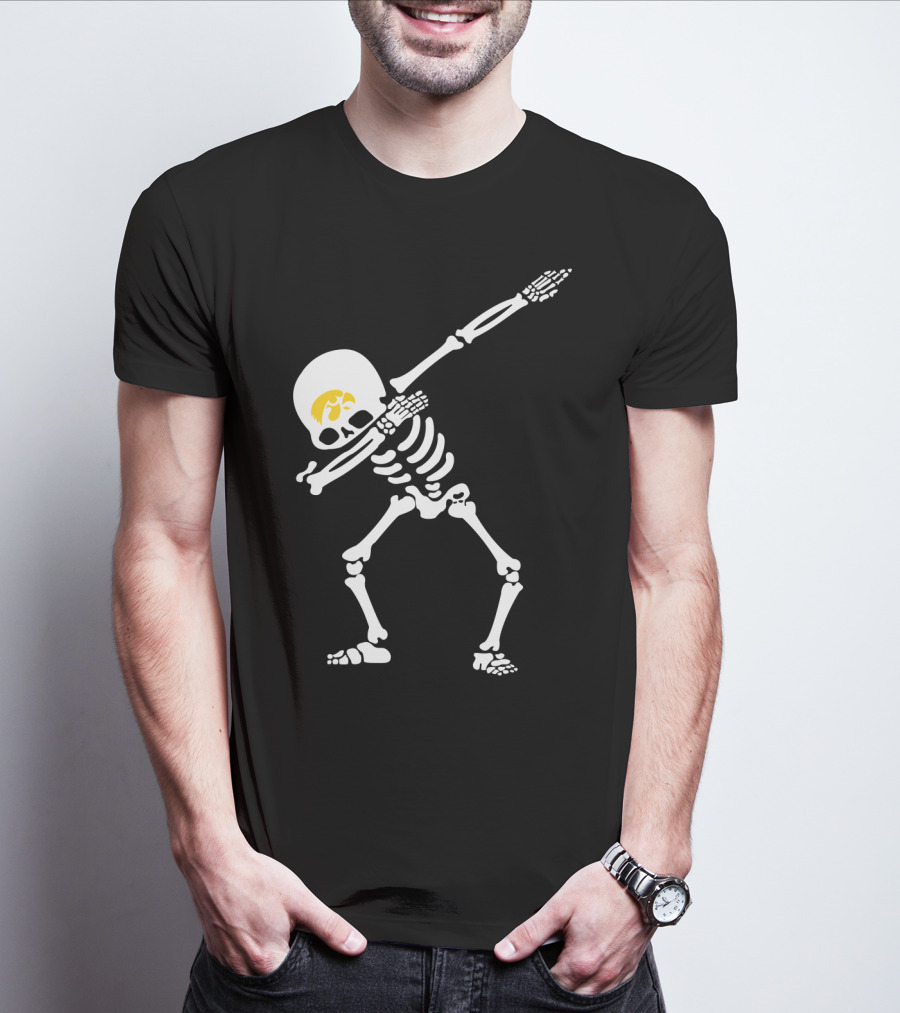 Skeleton Dabbing University Of Iowa Football Hawkeyes T-Shirt