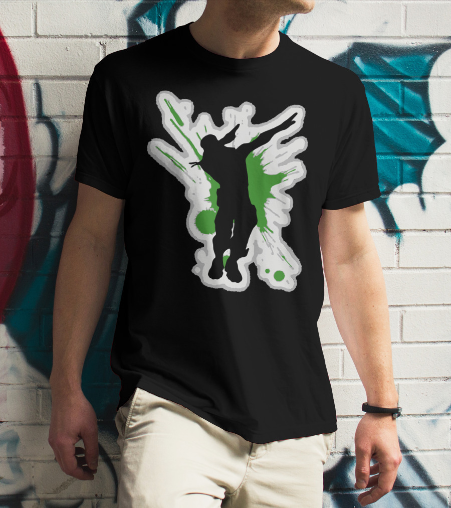Dane Dab Silhouette Green Splatter T-Shirt