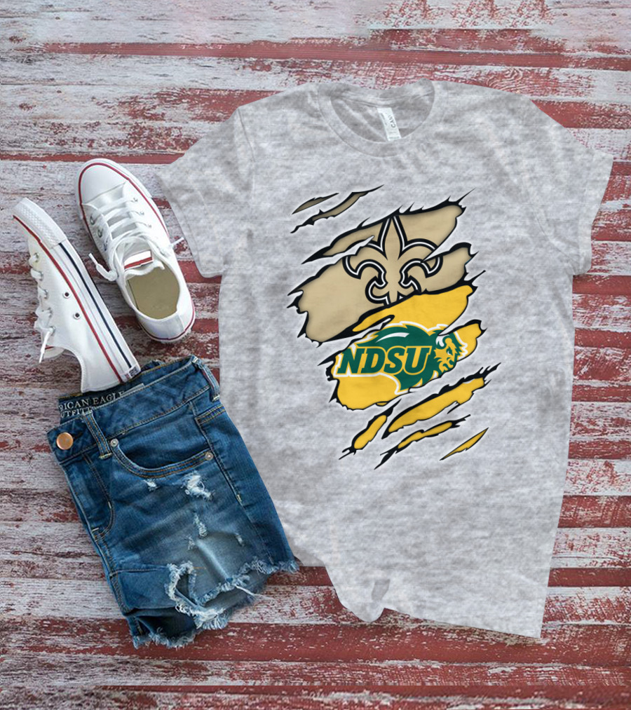 NDSU Bison Fleur-de-Lis Saints Logo Marquee T-Shirt