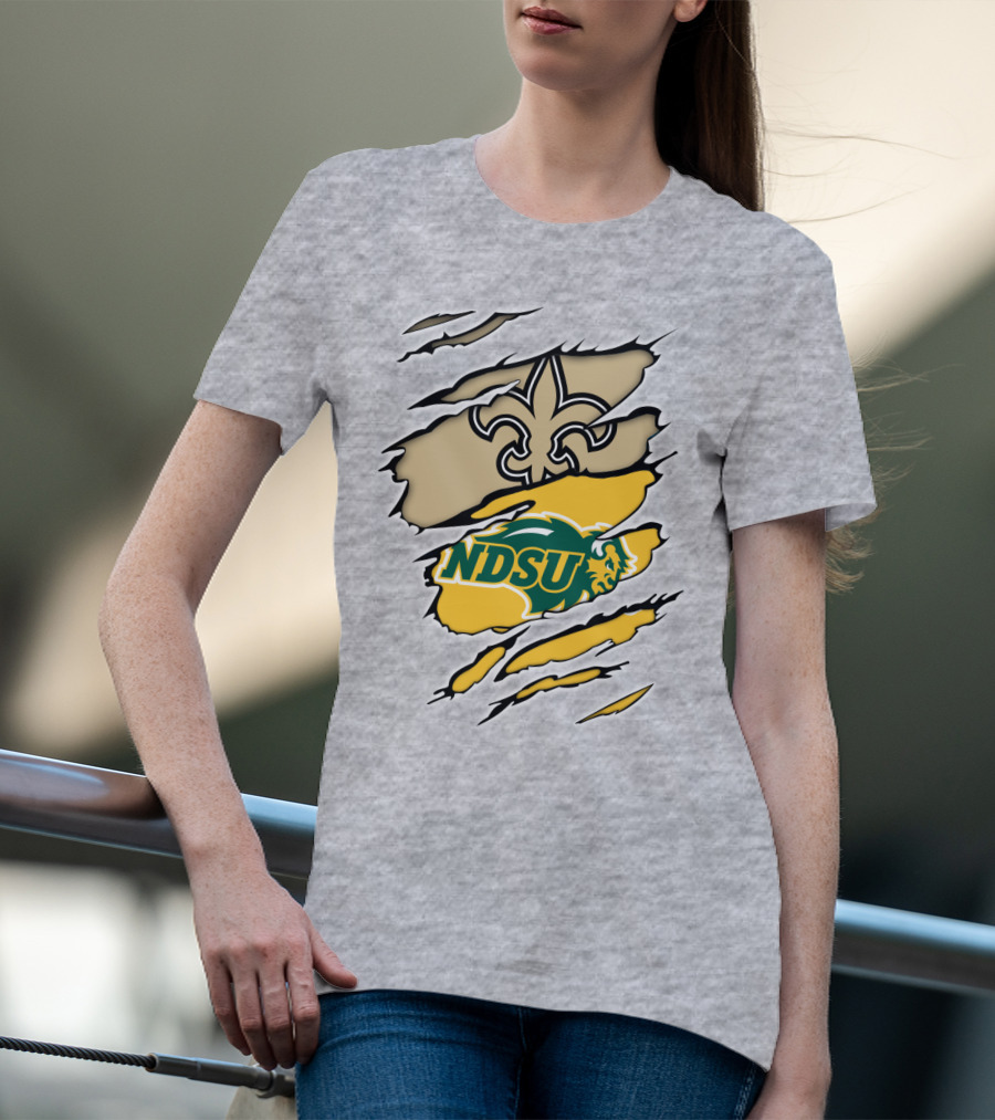 NDSU Bison Fleur-de-Lis Saints Logo Marquee T-Shirt