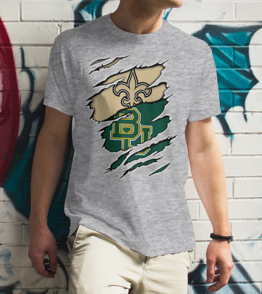 Saints Fleur-de-Lis Over Baylor Bears T-Shirt