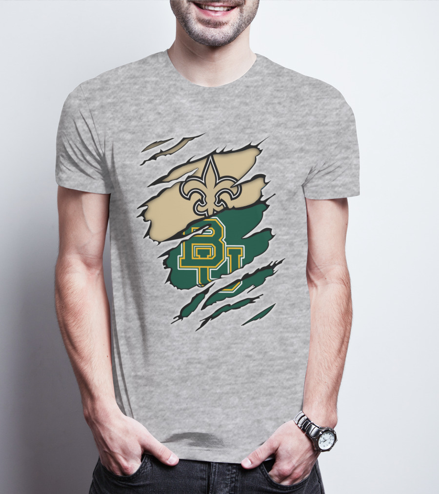 Saints Fleur-de-Lis Over Baylor Bears T-Shirt