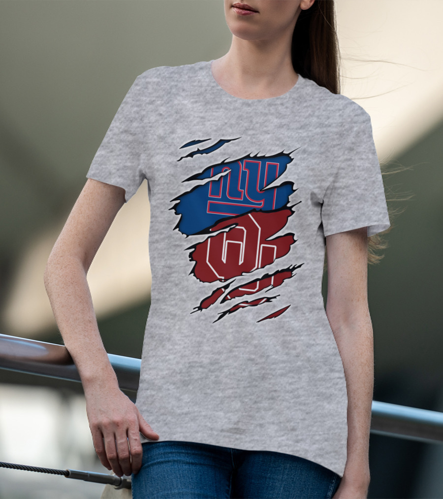 NY Giants OU Sooners Torn Effect T-Shirt