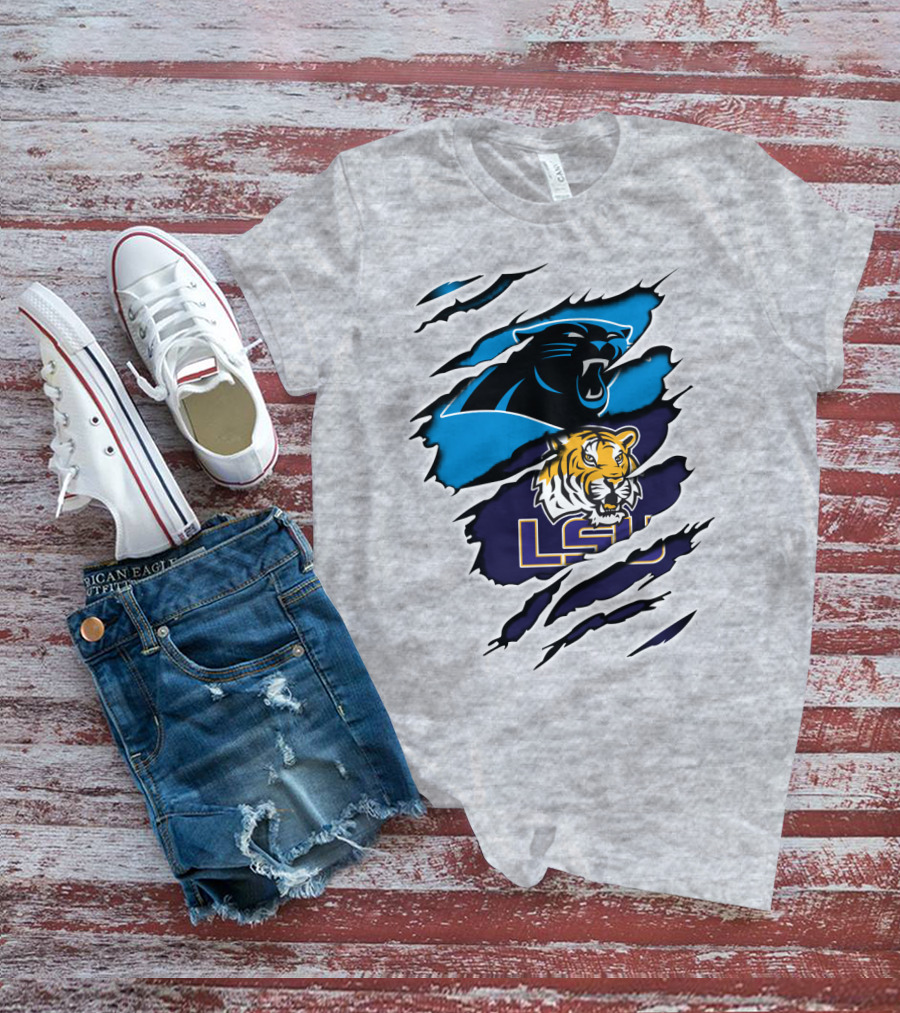 Carolina Panthers And LSU Tigers T-Shirt
