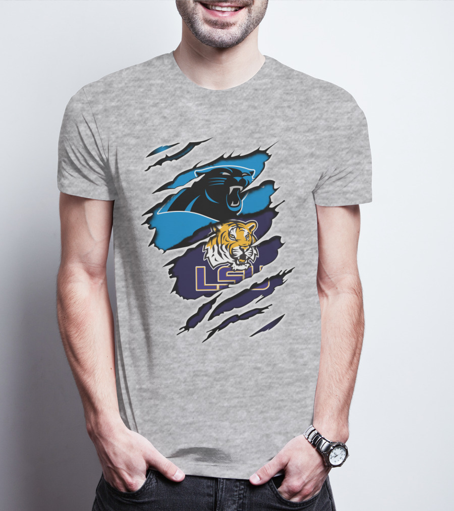 Carolina Panthers And LSU Tigers T-Shirt