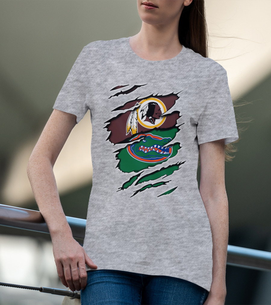 Redskins Gators Logos Claw Marks T-Shirt