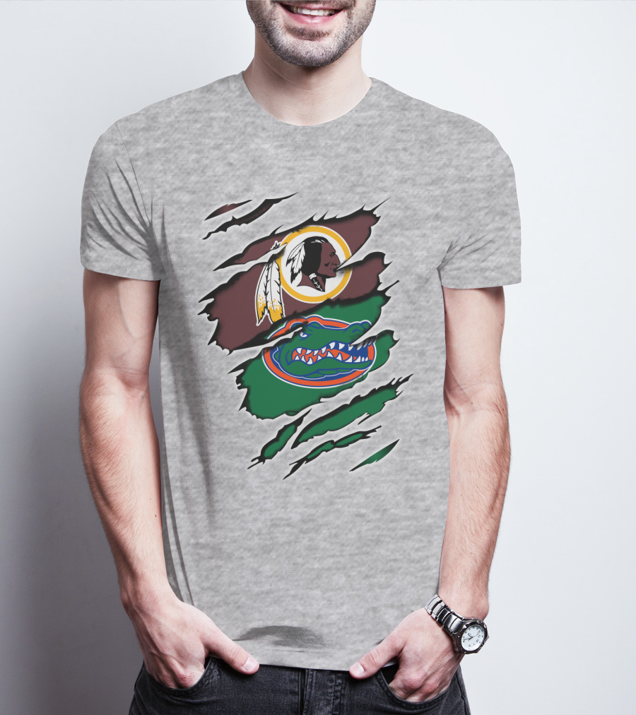 Redskins Gators Logos Claw Marks T-Shirt