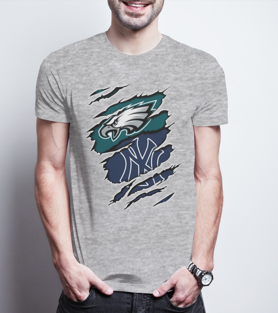 Eagles Yankees Logo Mashup Eagles Yankees T-Shirt