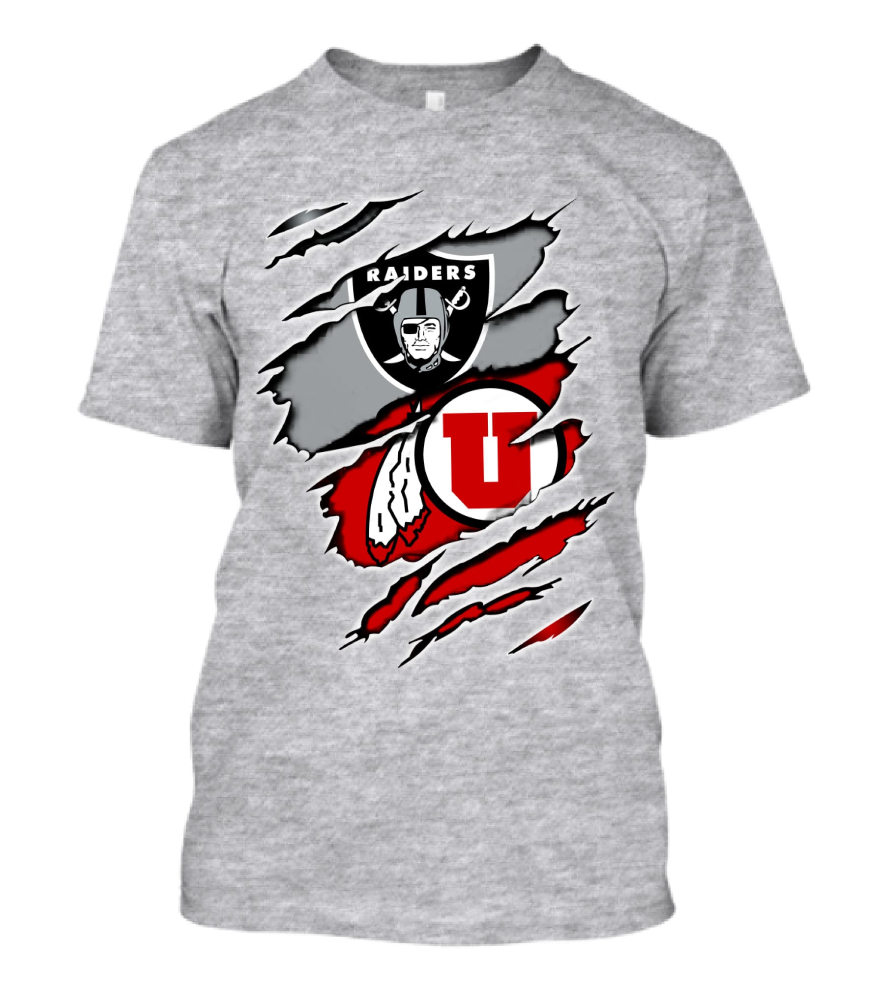 Raiders Utes Logo Fusion Claw Marks T-Shirt
