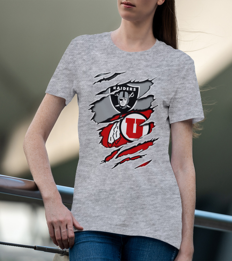 Raiders Utes Logo Fusion Claw Marks T-Shirt
