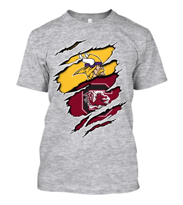 Vikings Gamecocks Merge NFL Minnesota And NCAA South Carolina T-Shirt