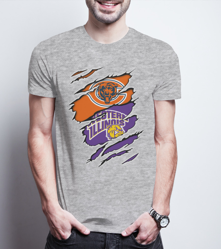 Chicago Bears Western Illinois Leathernecks Claw Marks T-Shirt