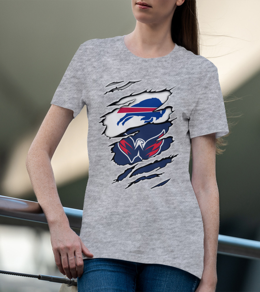 Buffalo Bills Washington Capitals Ripped Claw Marks T-Shirt