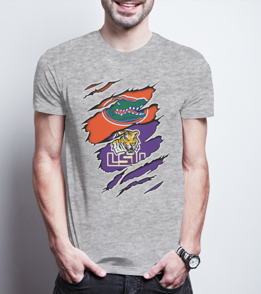 Florida Gators LSU Tigers Rivalry Claw Marks T-Shirt