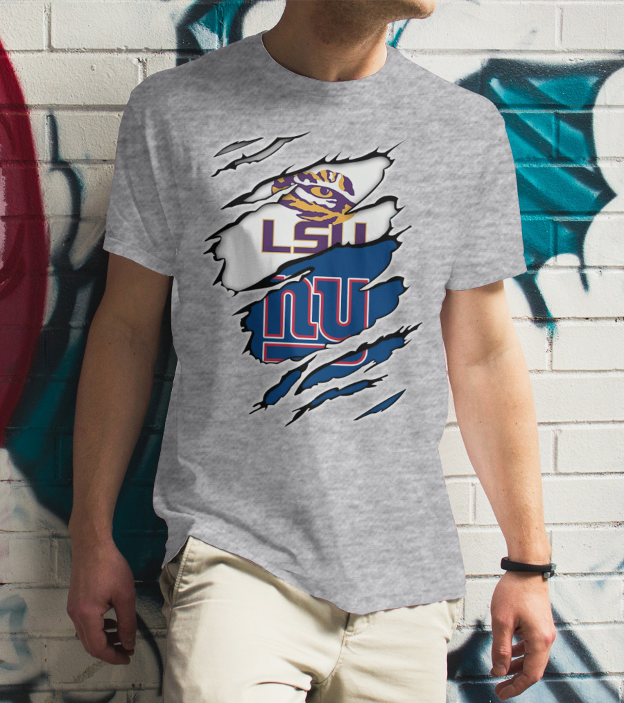 LSU Tigers New York Giants Crossover Tear T-Shirt