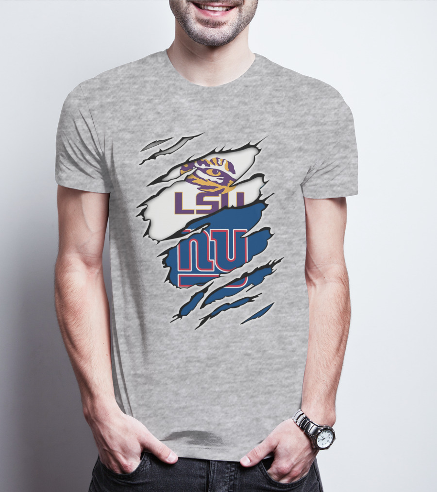 LSU Tigers New York Giants Crossover Tear T-Shirt