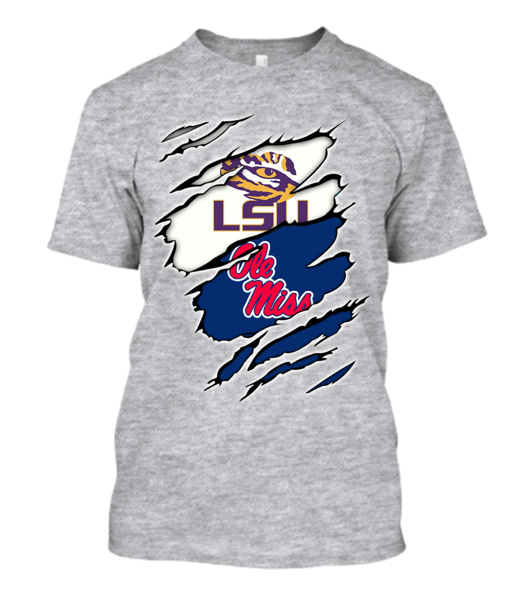 LSU Tigers Ole Miss Rebels Splattered Team T-Shirt