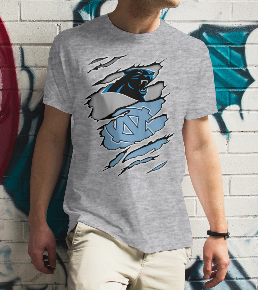 Panther And Tar Heels Logo Fusion T-Shirt
