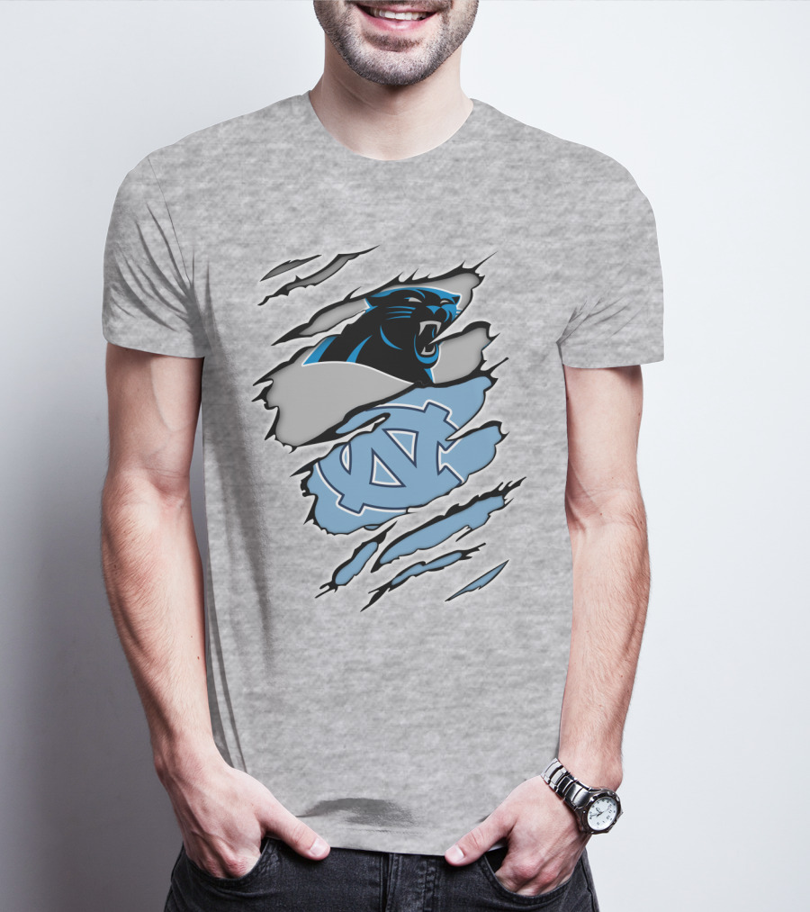 Panther And Tar Heels Logo Fusion T-Shirt