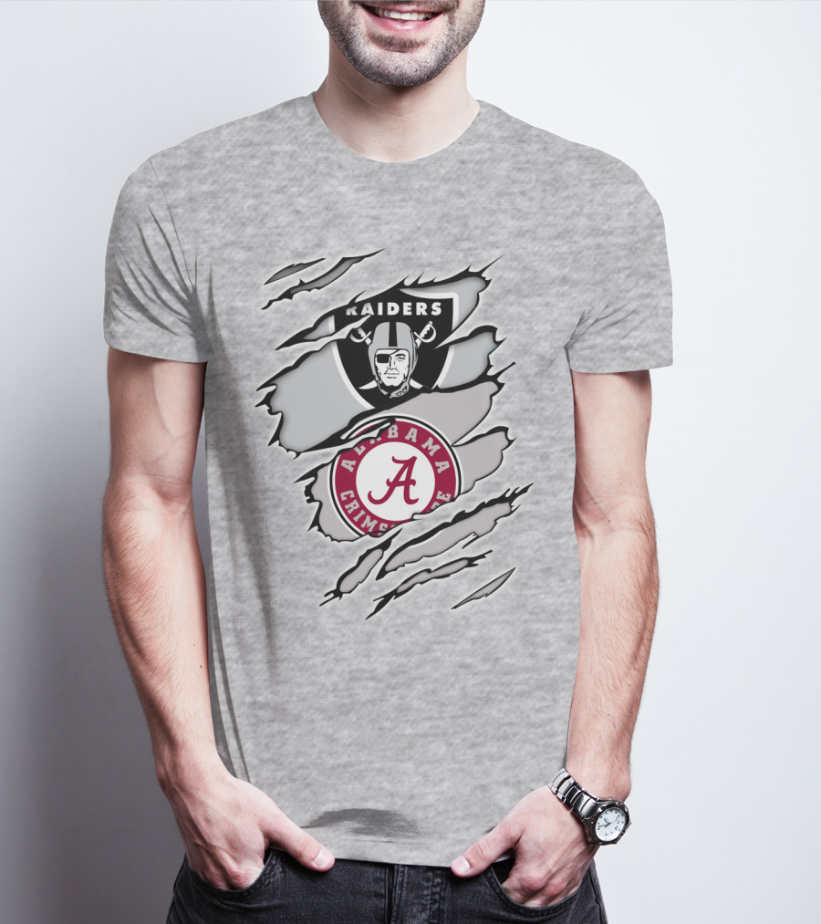 Raiders Alabama Crimson Tide Logo Mashup T-Shirt